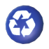An Adopt Me Eco Blue Recycling Bin Badge